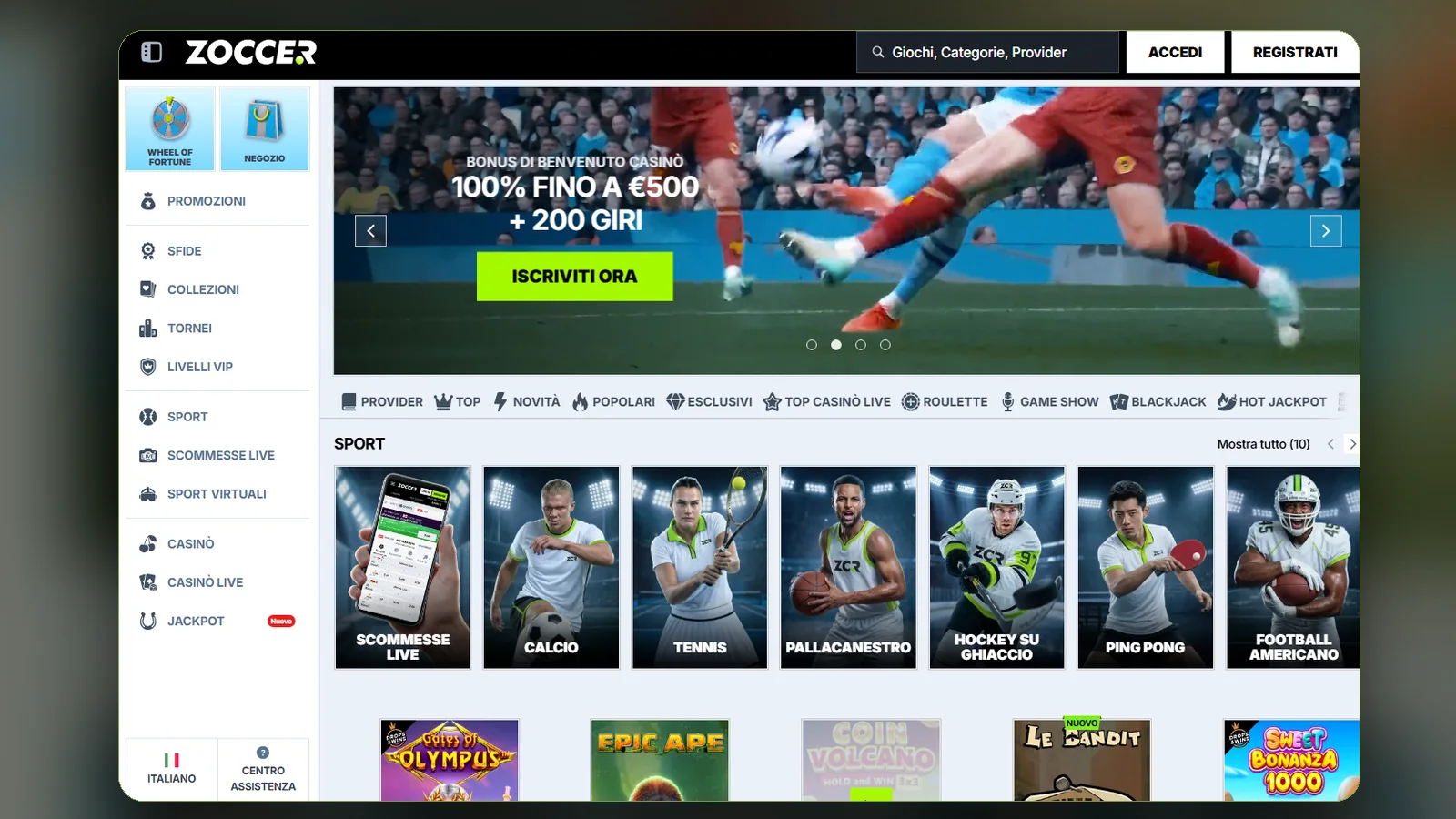 Zoccer scommesse